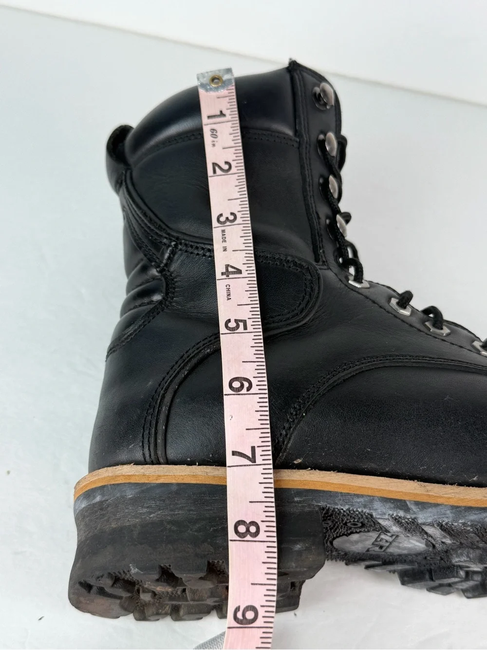 Z1R M4 Men’s Motorcycle Boots Size 8 Black Leather Lace Up Side Zip Biker